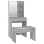 Ensemble de coiffeuse avec LED Sonoma gris Bois d'ingénierie – Image 3