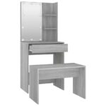 Ensemble de coiffeuse avec LED Sonoma gris Bois d'ingénierie – Image 4