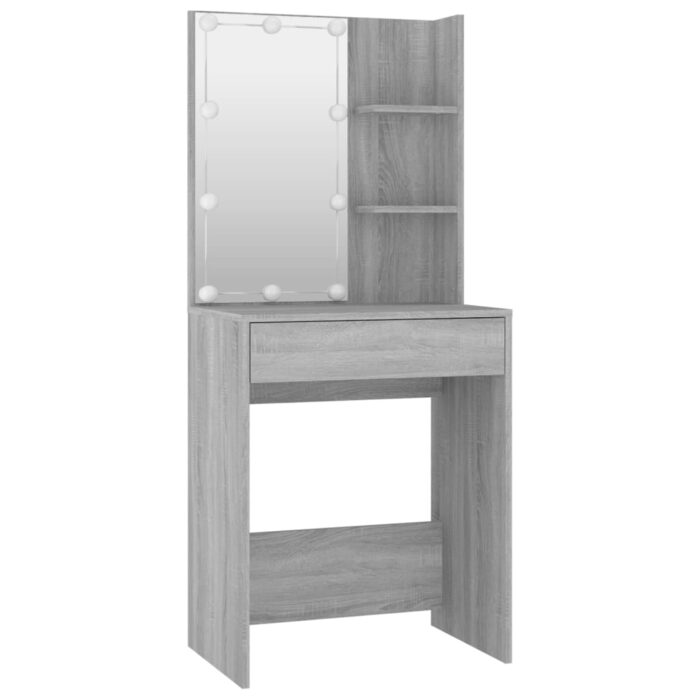 Ensemble de coiffeuse avec LED Sonoma gris Bois d'ingénierie – Image 5