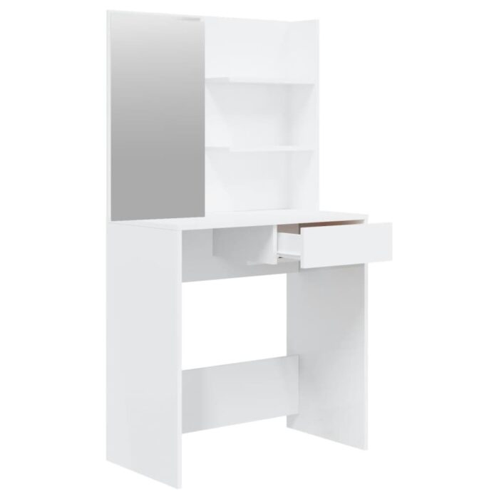 Ensemble de coiffeuse Blanc brillant 74,5x40x141 cm – Image 3