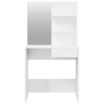 Ensemble de coiffeuse Blanc brillant 74,5x40x141 cm – Image 4
