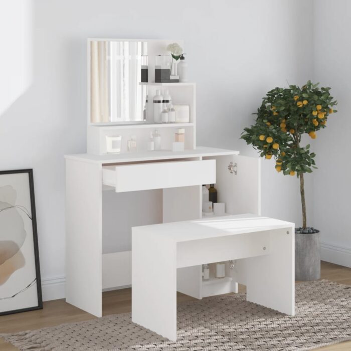 Ensemble de coiffeuse Blanc 86,5x35x136 cm – Image 1