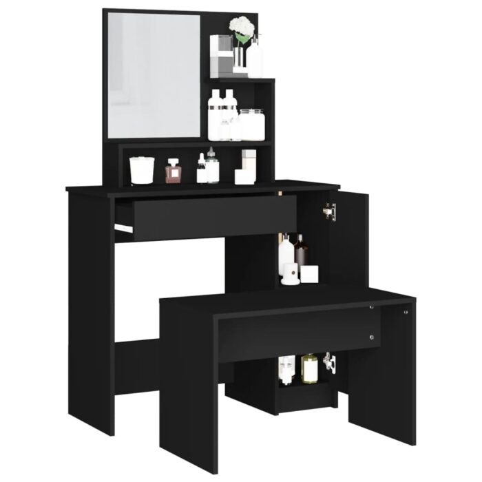 Ensemble de coiffeuse noir 86,5x35x136 cm – Image 2