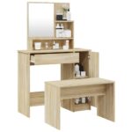 Ensemble de coiffeuse Chêne Sonoma 86,5x35x136 cm – Image 2