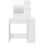 Ensemble de coiffeuse Blanc brillant 86,5x35x136 cm – Image 4