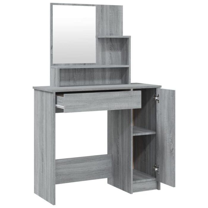Ensemble de coiffeuse Sonoma gris 86,5x35x136 cm – Image 3