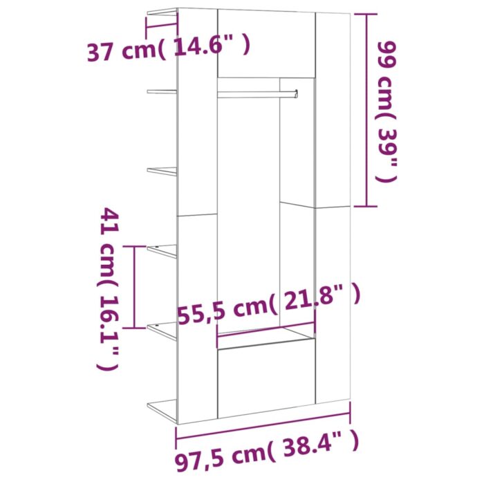 Armoires de couloir 2 pcs Chêne marron Bois d'ingénierie – Image 9