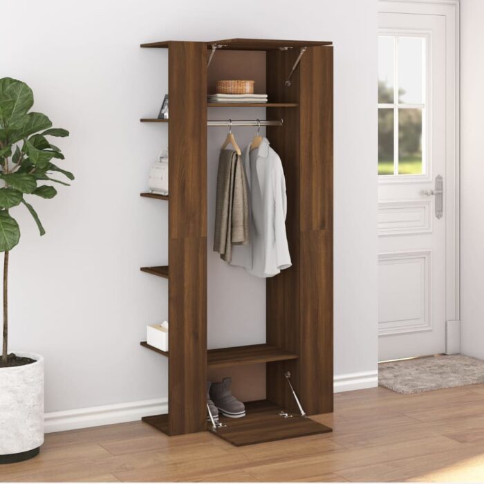 Armoires de couloir 2 pcs Chêne marron Bois d'ingénierie – Image 1