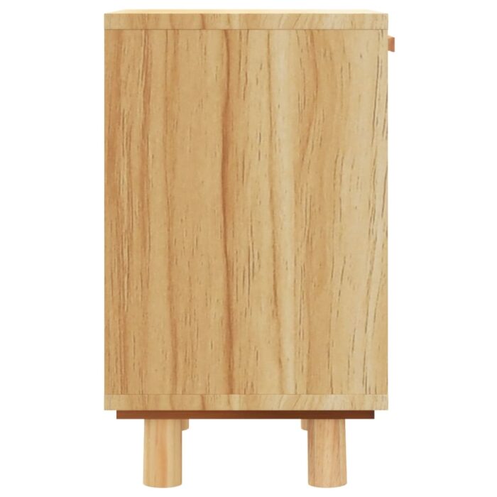 Tables de chevet 2 pcs Marron Bois pin massif et rotin naturel – Image 5