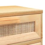 Tables de chevet 2 pcs Marron Bois pin massif et rotin naturel – Image 6