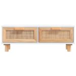 Table basse Blanc 80x40x30 cm Bois d'ingénierie et pin massif – Image 2