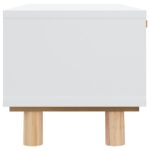 Table basse Blanc 80x40x30 cm Bois d'ingénierie et pin massif – Image 3