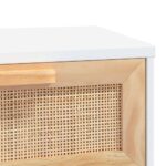 Table basse Blanc 80x40x30 cm Bois d'ingénierie et pin massif – Image 4