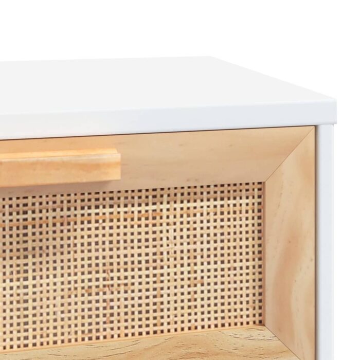 Table basse Blanc 80x40x30 cm Bois d'ingénierie et pin massif – Image 4