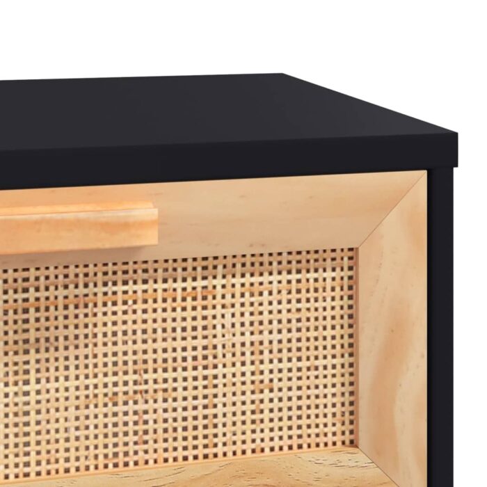 Table basse Noir 80x40x30 cm Bois d'ingénierie et pin massif – Image 4