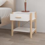 Tables de chevet 2 pcs Blanc 42x38x45 cm Bois d’ingénierie – Image 2