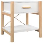 Tables de chevet 2 pcs Blanc 42x38x45 cm Bois d’ingénierie – Image 3