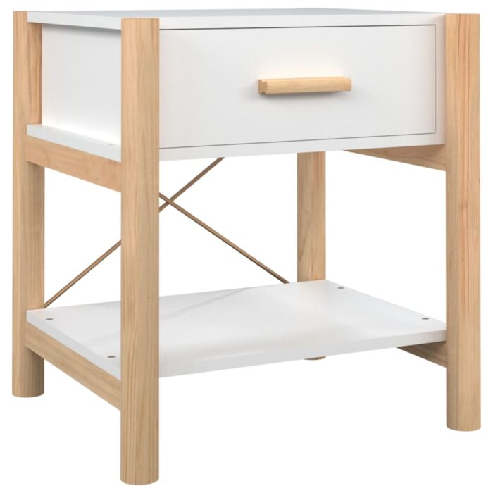 Tables de chevet 2 pcs Blanc 42x38x45 cm Bois d’ingénierie – Image 3