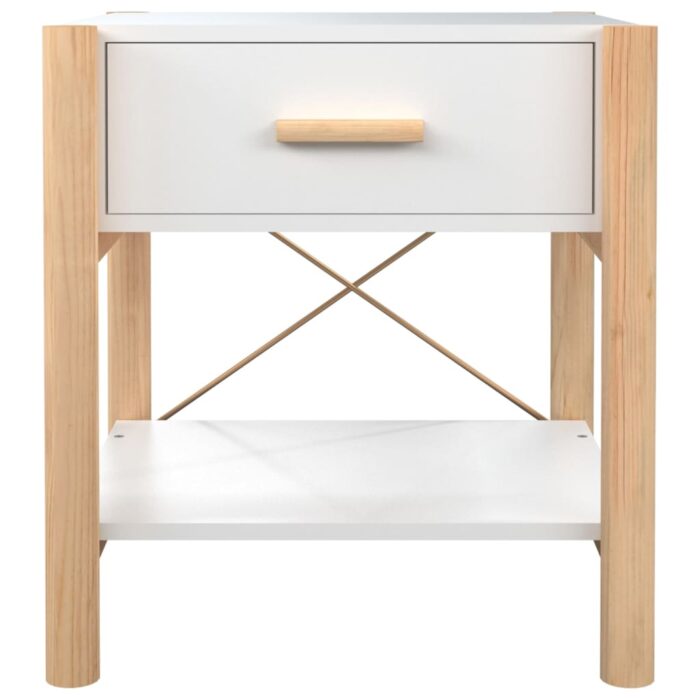 Tables de chevet 2 pcs Blanc 42x38x45 cm Bois d’ingénierie – Image 4