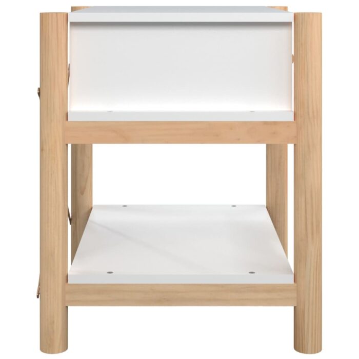 Tables de chevet 2 pcs Blanc 42x38x45 cm Bois d’ingénierie – Image 5