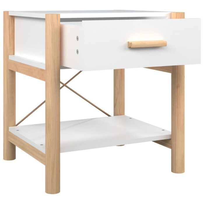 Tables de chevet 2 pcs Blanc 42x38x45 cm Bois d’ingénierie – Image 6