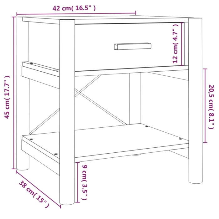 Tables de chevet 2 pcs Blanc 42x38x45 cm Bois d’ingénierie – Image 7