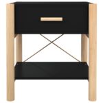 Tables de chevet 2 pcs Noir 42x38x45 cm Bois d’ingénierie – Image 4