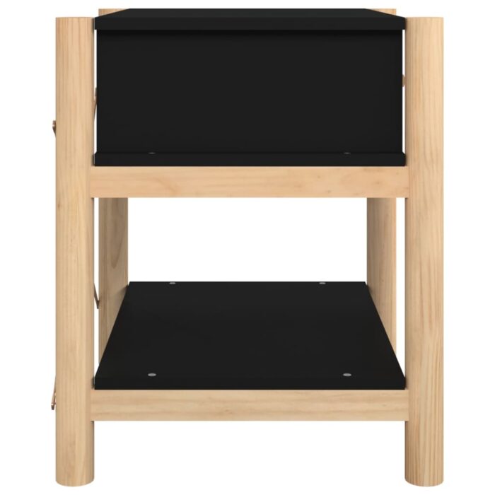 Tables de chevet 2 pcs Noir 42x38x45 cm Bois d’ingénierie – Image 5