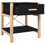 Tables de chevet 2 pcs Noir 42x38x45 cm Bois d’ingénierie – Image 6