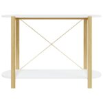 Table console Blanc 110x38x75 cm Bois d'ingénierie – Image 3