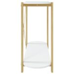Table console Blanc 110x38x75 cm Bois d'ingénierie – Image 4