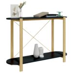 Table console Noir 110x38x75 cm Bois d'ingénierie – Image 2