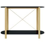 Table console Noir 110x38x75 cm Bois d'ingénierie – Image 3