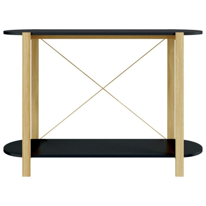 Table console Noir 110x38x75 cm Bois d'ingénierie – Image 3