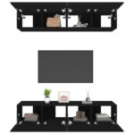 Meubles TV 4 pcs Noir 80x30x30 cm Bois d'ingénierie – Image 3