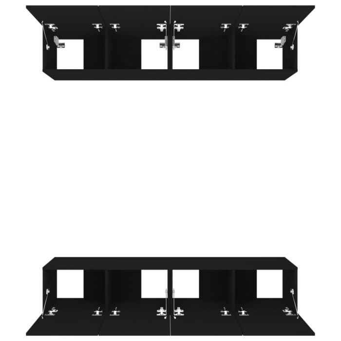 Meubles TV 4 pcs Noir 80x30x30 cm Bois d'ingénierie – Image 4