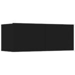 Meubles TV 4 pcs Noir 80x30x30 cm Bois d'ingénierie – Image 5