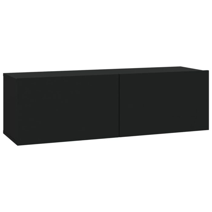 Meubles TV muraux 4 pcs Noir 100x30x30 cm – Image 2