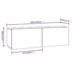 Meubles TV muraux 4 pcs Noir 100x30x30 cm – Image 6