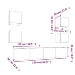 Ensemble de meubles TV 6 pcs Noir Bois d'ingénierie – Image 10