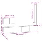 Ensemble de meubles TV 4 pcs Chêne sonoma Bois d'ingénierie – Image 10