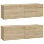 Ensemble de meubles TV 4 pcs Chêne sonoma Bois d'ingénierie – Image 3