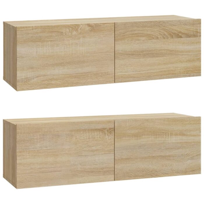 Ensemble de meubles TV 4 pcs Chêne sonoma Bois d'ingénierie – Image 3