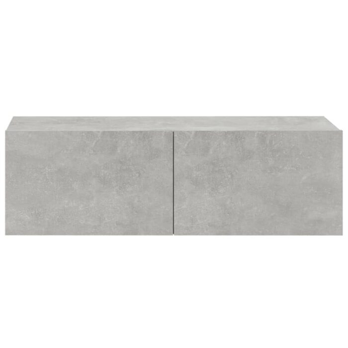 Ensemble de meubles TV 4 pcs Gris béton Bois d'ingénierie – Image 4