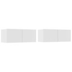 Ensemble de meubles TV 4 pcs Blanc Bois d'ingénierie – Image 3