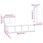 Ensemble de meubles TV 4 pcs Gris béton Bois d'ingénierie – Image 10