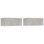 Ensemble de meubles TV 4 pcs Gris béton Bois d'ingénierie – Image 3