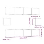 Ensemble de meubles TV 6 pcs Noir Bois d'ingénierie – Image 8