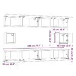 Ensemble de meubles TV 6 pcs Noir Bois d'ingénierie – Image 7
