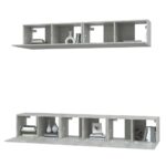 Ensemble de meubles TV 5 pcs Gris béton Bois d'ingénierie – Image 2